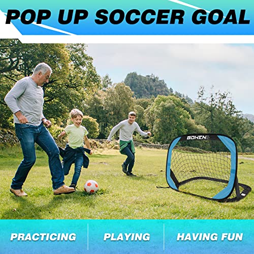 Blue 3.3x2.2 FT Indoor Soccer Goal for Kids Age 4-8, 2 Pack, Portable & Durable