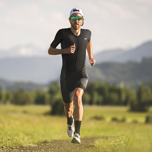 Lo.gas Triathlon Suits Mens,High Elasticity Breathable Quick-qrying Trisuit Race‌ Skinsuits Cycling Swimskin Bike Swim Run Black Small