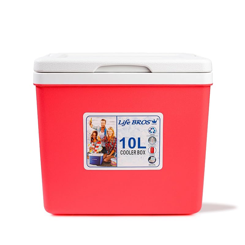 LifeBROS 11 Qt Insulated Cooler Hard Shell Lunch Box with Ice Pack - Red