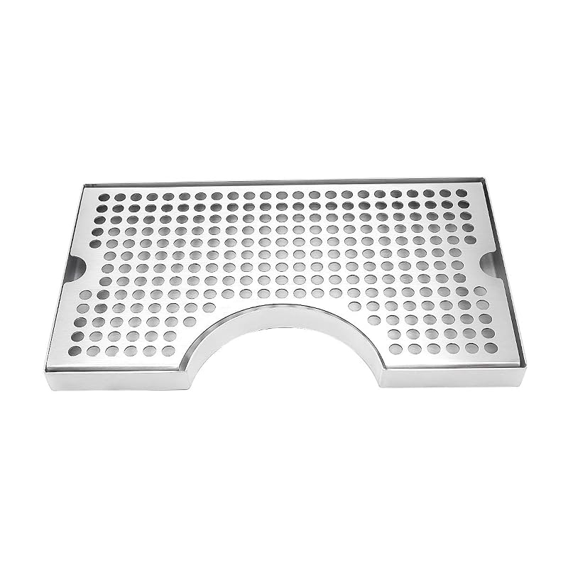 Kegerator Beer Drip Tray - Stainless Steel with Non-Slip Pad, 11.8 x 6.9 x 0.78 in, Fits Single/Double/Triple Tap Towers - Drip Tray (Variation: Drip Tray)