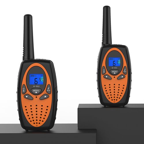Two Way Radios for Adults, Topsung M880 FRS Walkie Talkie Long Range with VOX Belt Clip/Hands Free Walki Talki with Noise Cancelling for Women Kids Camping Hiking Cruise Ship (Orange 2 in 1)