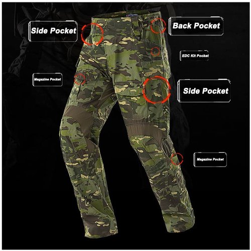 Outdoor Sports Airsoft Hunting Shooting Trousers Battle Dress Uniform Combat BDU Tactical Camouflage G3 Pants - UK Desert - M