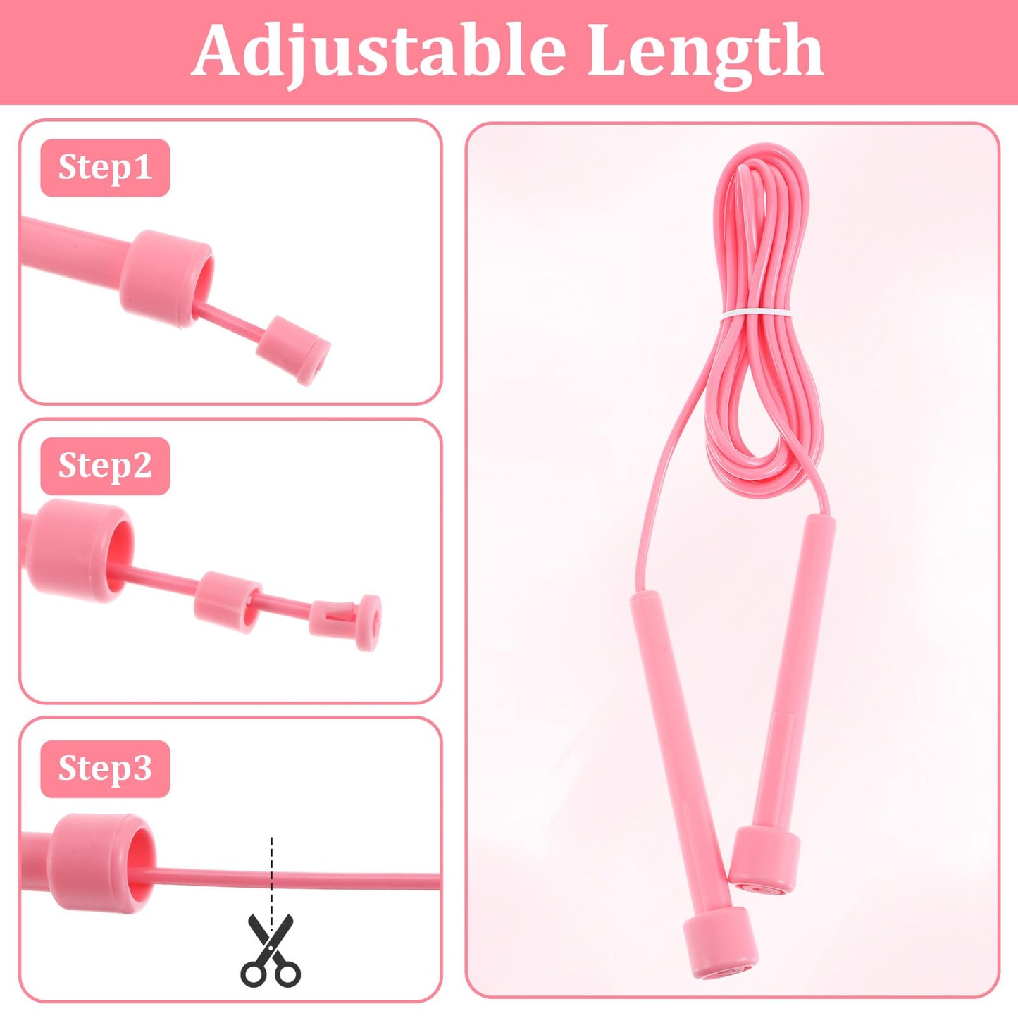 36 Pcs PVC Skipping Rope Adjustable, Jump Ropes Bulk Set, Colorful Jumping Ropes, Lightweight Tangle-Free Beaded Jump Rope for Outdoor Indoor Fitness Exercise Fun