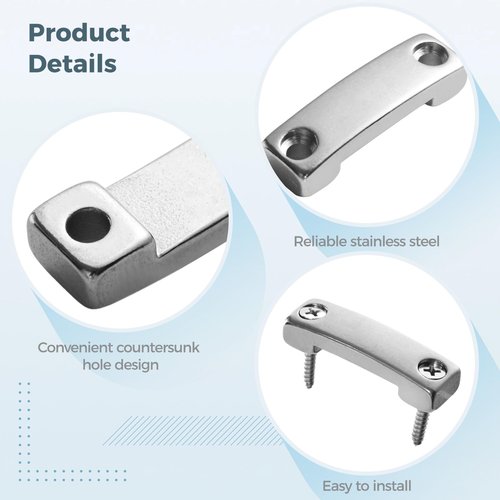 8 Pcs 316 Stainless Steel Marine Hardware, Boat Connector Bridge, Strap Clamp, Belt Hook Hinge Bridge with Screws, for 20mm and 25mm Webbing, Corrosion-Resistant, Quality, for Outdoor and Marine Use