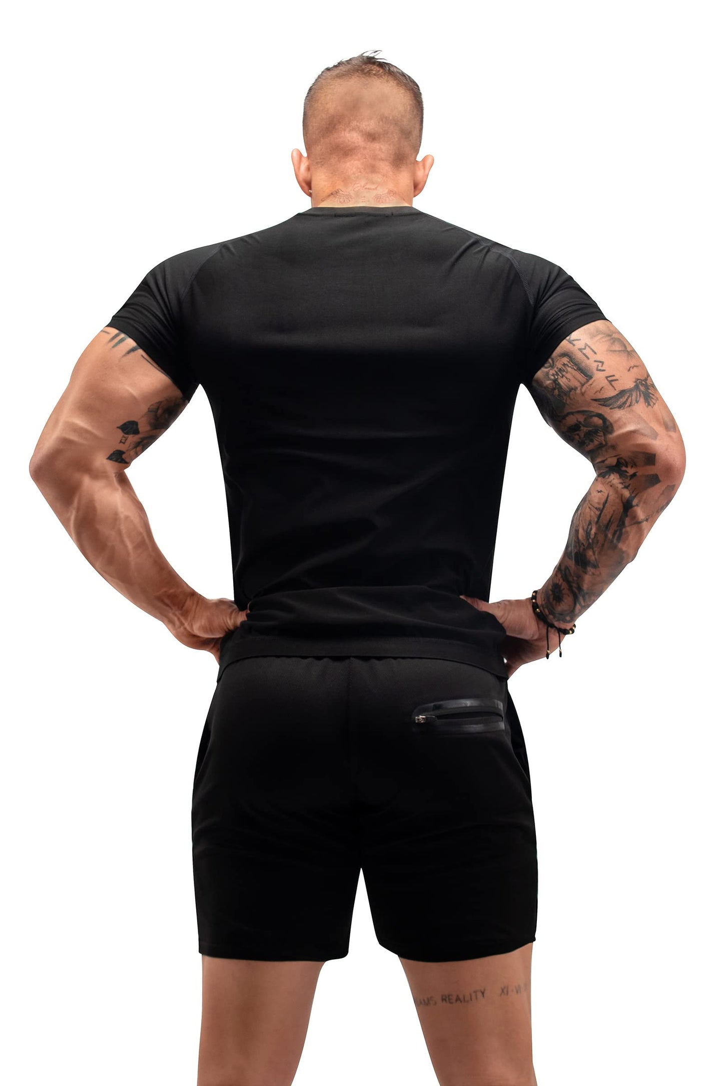 FUXERT Sauna Shirt for Men Sweat Sauna Suit for Gym Exercise Compression Shirt Workout Shapewear (BG M)