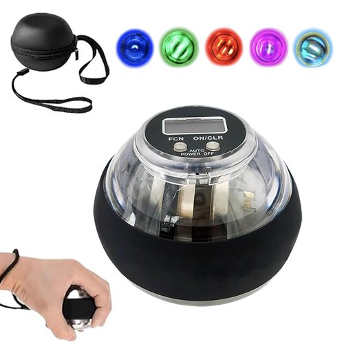 Curaball Hand Exerciser, 2025 New Curaball Hand Balls, Curaball Torque Ball, Curaball Hand Gripping, Auto-Start Gyroscopic Wrist Exercise Ball With Led Lights,Boost Grip Strength in Minutes (1pcs)