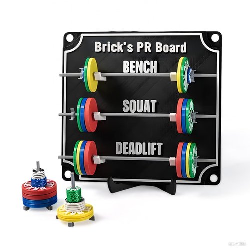 Custom PR Tracking Board - Weightlifting Personal Tracking Board - PR Tracker for Squat, Bench & Deadlift - PR Board with Mini Barbells - Home Gym Decor for Powerlifting - Gift for Fitness Enthusiasts