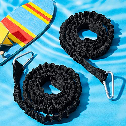 4 Pack Kayak Paddle Leash with Hooks and Straps - Stretchable Coiled Tether