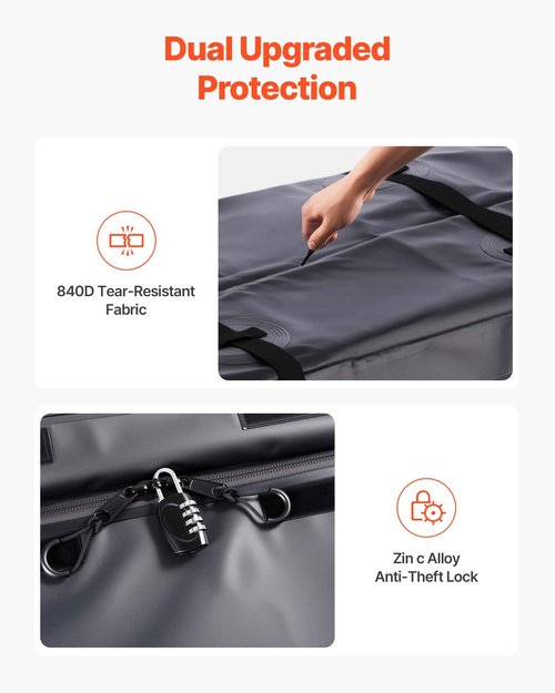 VEVOR Hitch Cargo Carrier Bag, Waterproof 840D PVC, 59.84 x 24.02 x 30.63 in (25 Cubic Feet), Heavy Duty Cargo Bag for Truck Bed Storage with Reinforced Straps, Suitable for Car SUV Vans Hitch Basket