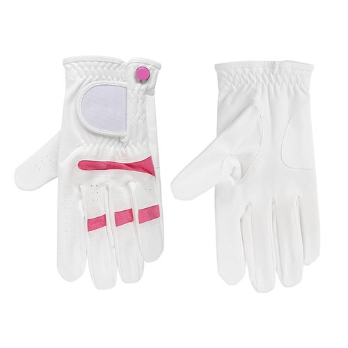 TINAYAUE Kids Golf Gloves for Boys Girls Age 5-9 1 Pair Breathable Microfiber Golfing Gloves Left Hand Right Hand Golf Glove (Pink, Size 16)