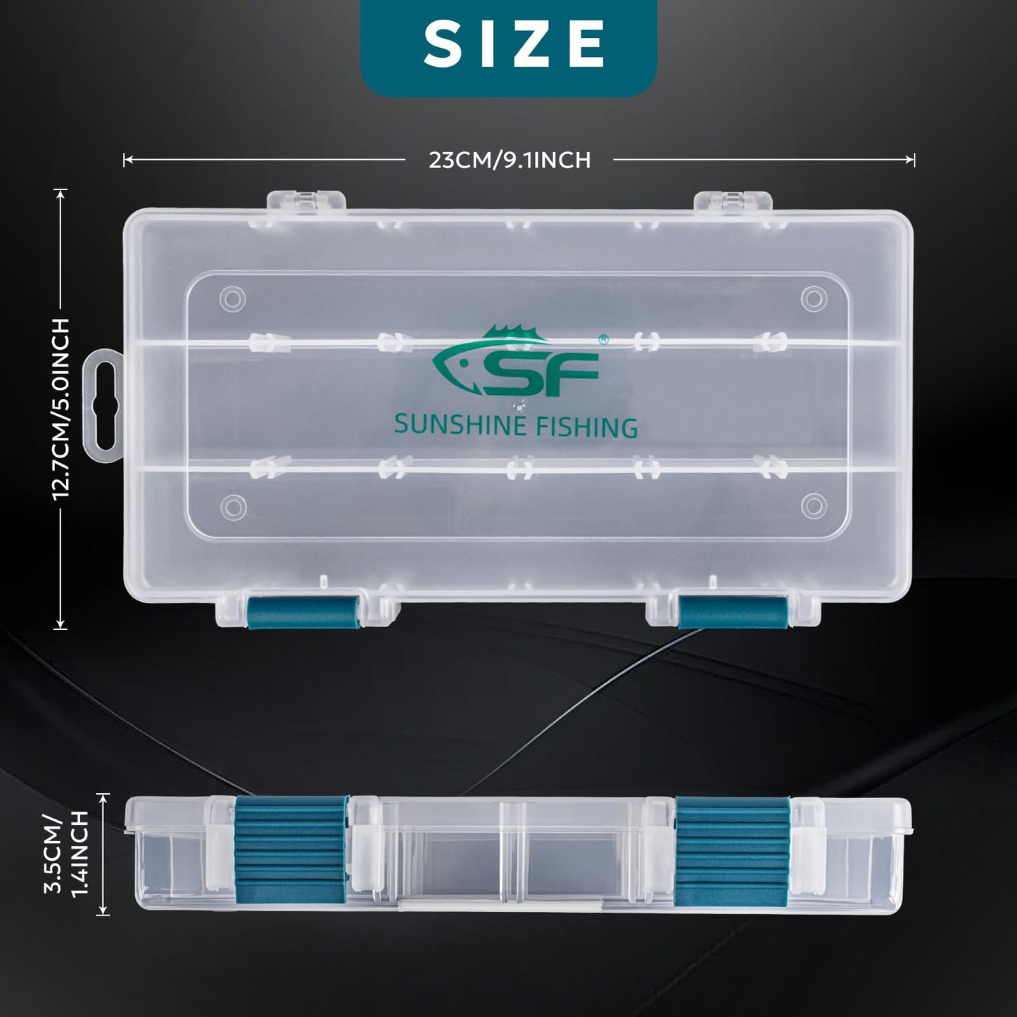SF Tackle Box 3500 Plastic Tackle Trays Fishing Tackle Box Storage Organizer with Removable Dividers Lure Boxes Terminal Tackle Storage