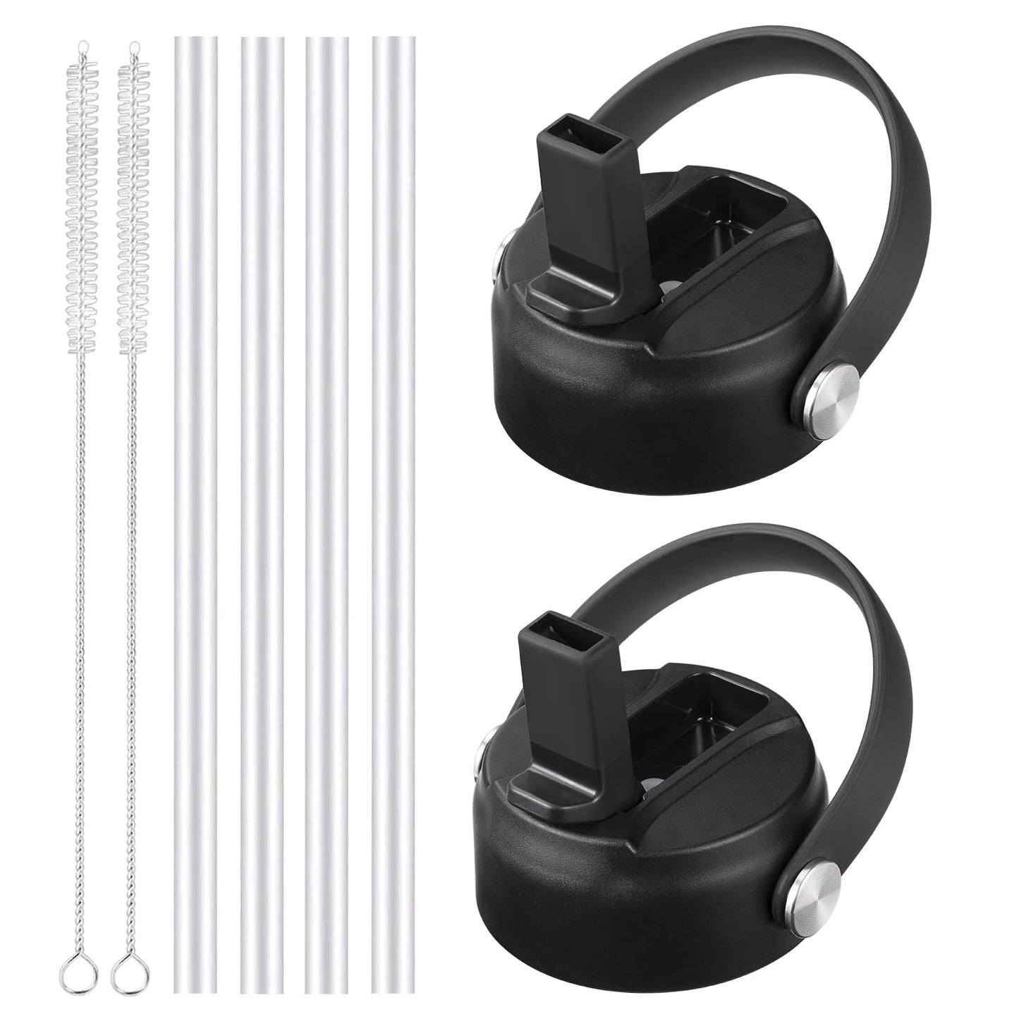 RRegeny Straw Lid for Hydro Flask Wide Mouth 32 40 oz, Straw Lids with Flexible Handle and Straws compatible with HydroFlask, Replacement Sports Flex Cap Wide Mouth Top 32 40 oz