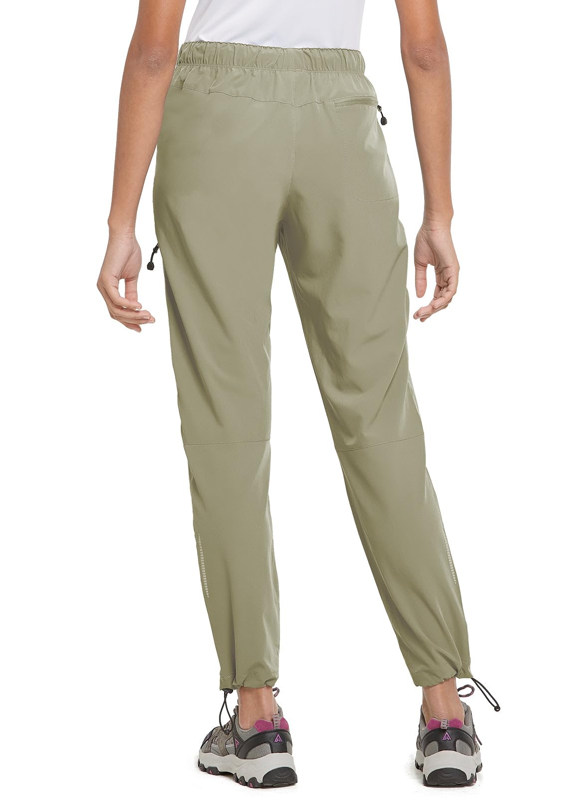baleaf Women's Hiking Pants Quick Dry Lightweight Water Resistant Stretch Cargo Pants with Zipper Pockets Travel Camping 29''-Light Green XS