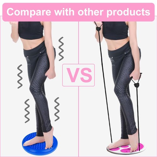 Ab Twists Waist Disc Board Adjustable Waist Trainer Twi-sting Disc with Handles Waists Slimming Balance Rotating Discs for Slimming Arms Hips and Thighs(COLOR:pink)