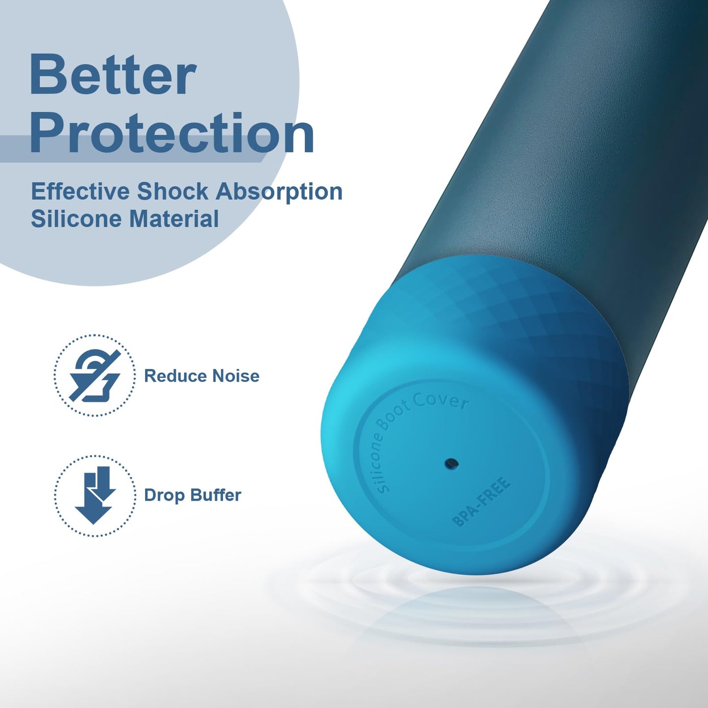 Alwenid 2PCS Silicone Water Bottle Boot for Owala 40 Oz, Anti-Slip Protective Sleeve Bottom Bumper Protector for FreeSip, Twist, and Flip Stainless Steel Water Bottles (Dark Blue)