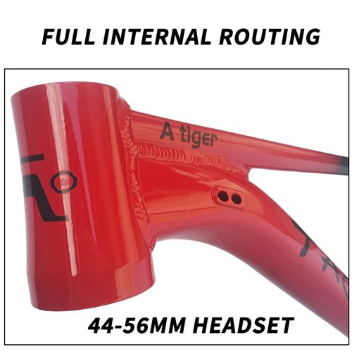 BSFHQS 27.5er Mountain Bike Hardtail Frame 15" 17" 19" Aluminum Alloy Rigid Disc Brake Frame Quick Release Frame 135mm QR, Internal Routing BSA BB68mm(Black Red,27.5 * 19")