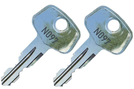 2 Thule N097 Replacement Keys - Roof Racks, Rails, Cargo Box, Carriers, Crossbars, Haulers, Bags (Codes N001-N250 or N001R-N250R) Better Than OEM!