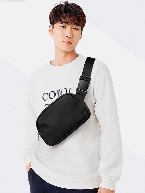 Multi-Function Belt Bag, Fanny Pack with Detachable Strap, Makeup bag, Waist Bag for Running, Traveling & Hiking(Black)