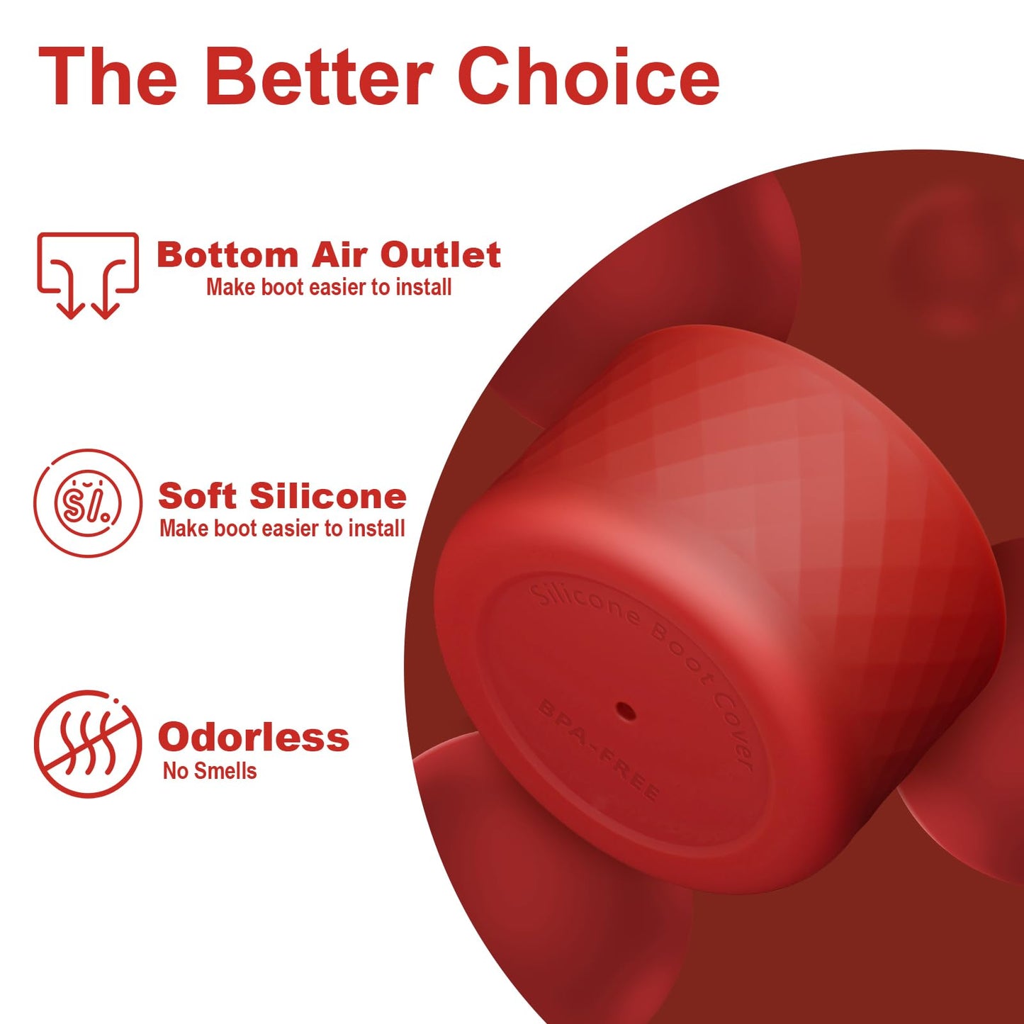 2PCS Silicone Water Bottle Boot for Owala 32 Oz, Anti-Slip Protective Sleeve Bottom Bumper Protector for FreeSip, Twist, and Flip Stainless Steel Water Bottles (Dark Red)