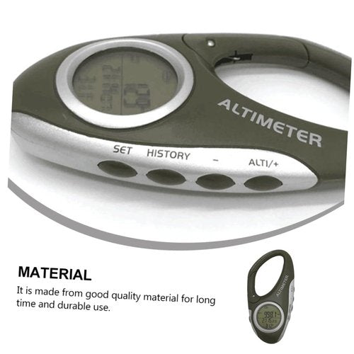 Abaodam Handheld Mountaineering Altimeter with Carabiner Practical Barometer and Thermometer for Simple Design Hiking Enthusiasts