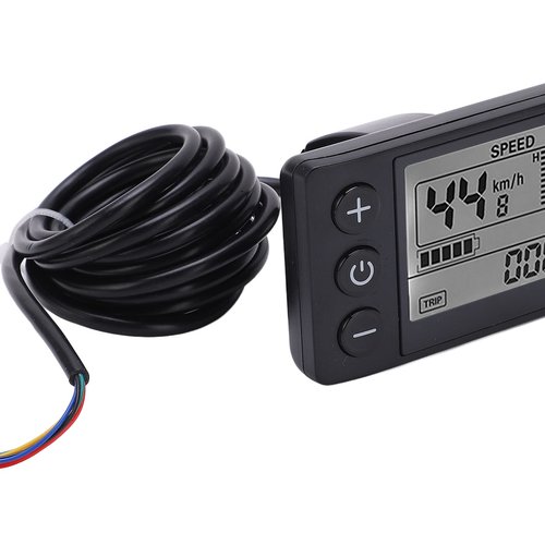 Electric Bike LCD Display, S866 LCD Display Sm Plug Electric Bike LCD Display Panel IP65 Waterproof LCD Display Meter for 22.2mm/0.9in Handlebars