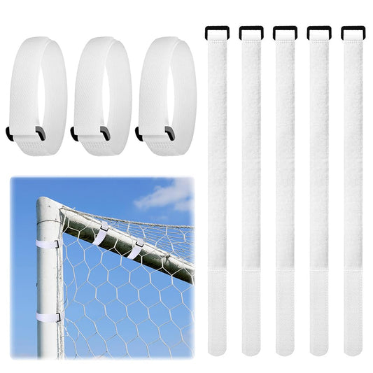 10 PCS Soccer Goal Net Fixing Straps - 14" x0.8" White Fixing Straps Used to Fix The Soccer Net on The Goal Post Suitable for Soccer Sports Training