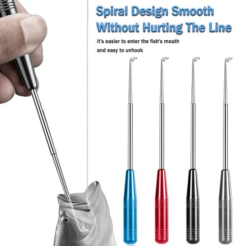 Fish Hook Remover Tool, Fishing Hook Quick Removal Descending Device, Fishing Gear Security Equipment Kits for Adult, Hook Extractor Accessories Detacher Tools with 4PCS Storage Tube