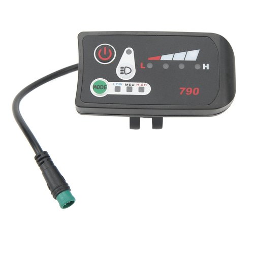 JAOCDOEN Electric Bike LED Power Display Panel Electric Bike Modification Display Meter with Waterproof 5P Male Plug for 22.2mm Handlebars (36V)