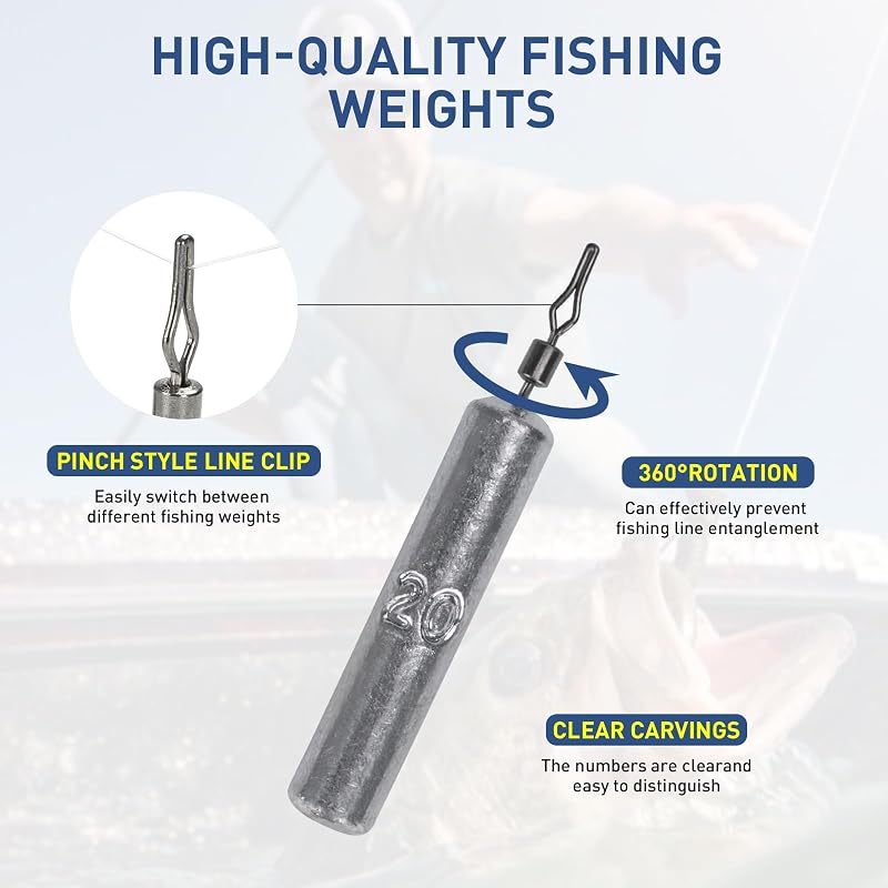 THKFISH 28Pcs Drop Shot Weights Kit - Slim Lead Sinker Weights for Saltwater & Freshwater Bass Fishing, Variation I-60pcs
