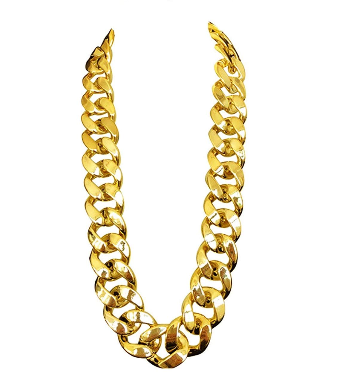 Big Chunky Plastic Hip Hop Gold Chain Necklace,80s/90s Costume Cosplay Prop