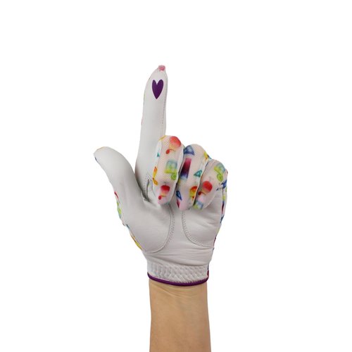Hand Candy Golf Glove ??Premium Cabretta Leather ????9th Hole????Left Hand Women's Golf Glove with Matching Ball Marker (Large)