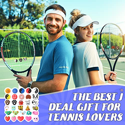 30 Pcs Cute Tennis Vibration Dampeners for Racket, Animal Fruit Cartoon Designs