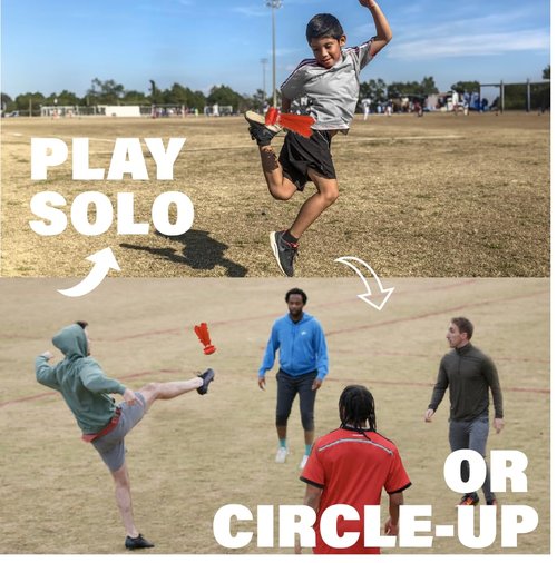 Kickit | The Original Birdie Soccer Trainer | Play Outdoors, Indoors or Backyard, Beach or Tailgate (Red)