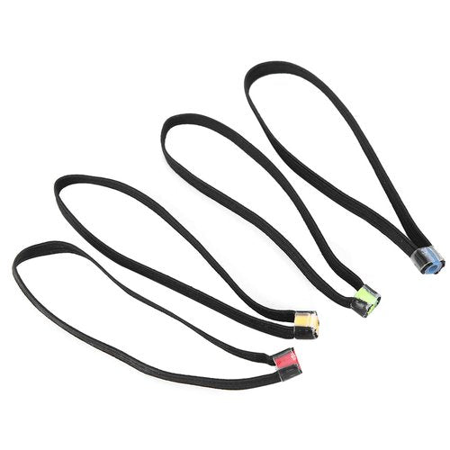Kodrily Tippet Rings Small, 3.35in Tippet Holder, Portable Fish Wire Loop Tackle, Black 4Pcs Elastic Fabric Lightweight, Fly Fishing Tippet Spool Ring for Line Winder
