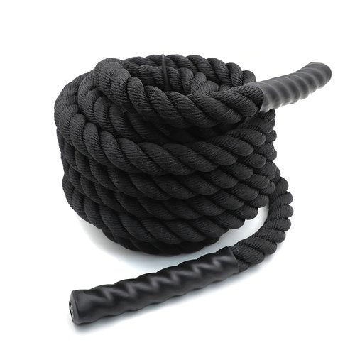 XKH- Full Body Workout Battle Rope 1.5"/30ft Training Sports Exercise Strength Cardio Fitness Outdoors [P/N: ET-HOME005-BK]