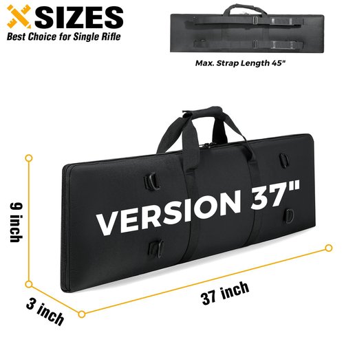 DBTAC Urban Minimalist Basic Low Profile Single Long Rifle Bag Pistol Gun Case for Airsoft Range Shooting Outdoor Hunting | 37", Black