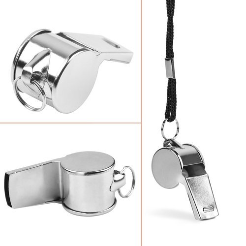 Hipat 24-Pack Stainless Steel Whistles with Lanyards - Loud, Clear Sound for Coaches, Referees, Survival Kits & Outdoor Safety