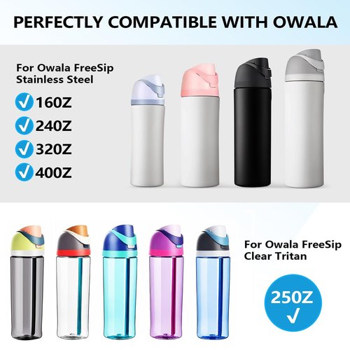 TideBloom Replacement Lid for Owala Freesip, One Button Water Bottle Top Lid Compatible with Owala Cup 16oz 24oz 32oz 40oz, BPA-Free Leakproof Replacement Accessory for Owala Freesip (Black)