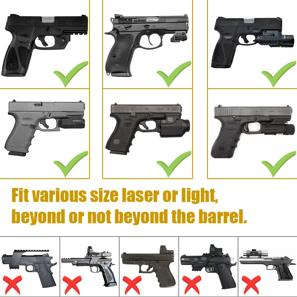 Bursport Universal Waist Belt Holster for Handguns with Under Barrel Laser or Light for Medium Full Size Handguns