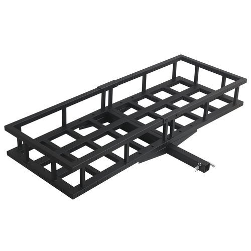 60'' x 22'' x 7'' Hitch Cargo Carrier, Hitch Mount Cargo Basket with 500LBS Capacity Fits 2” Receiver, Trailer Hitch Cargo Rack for Vehicle Car SUV Truck