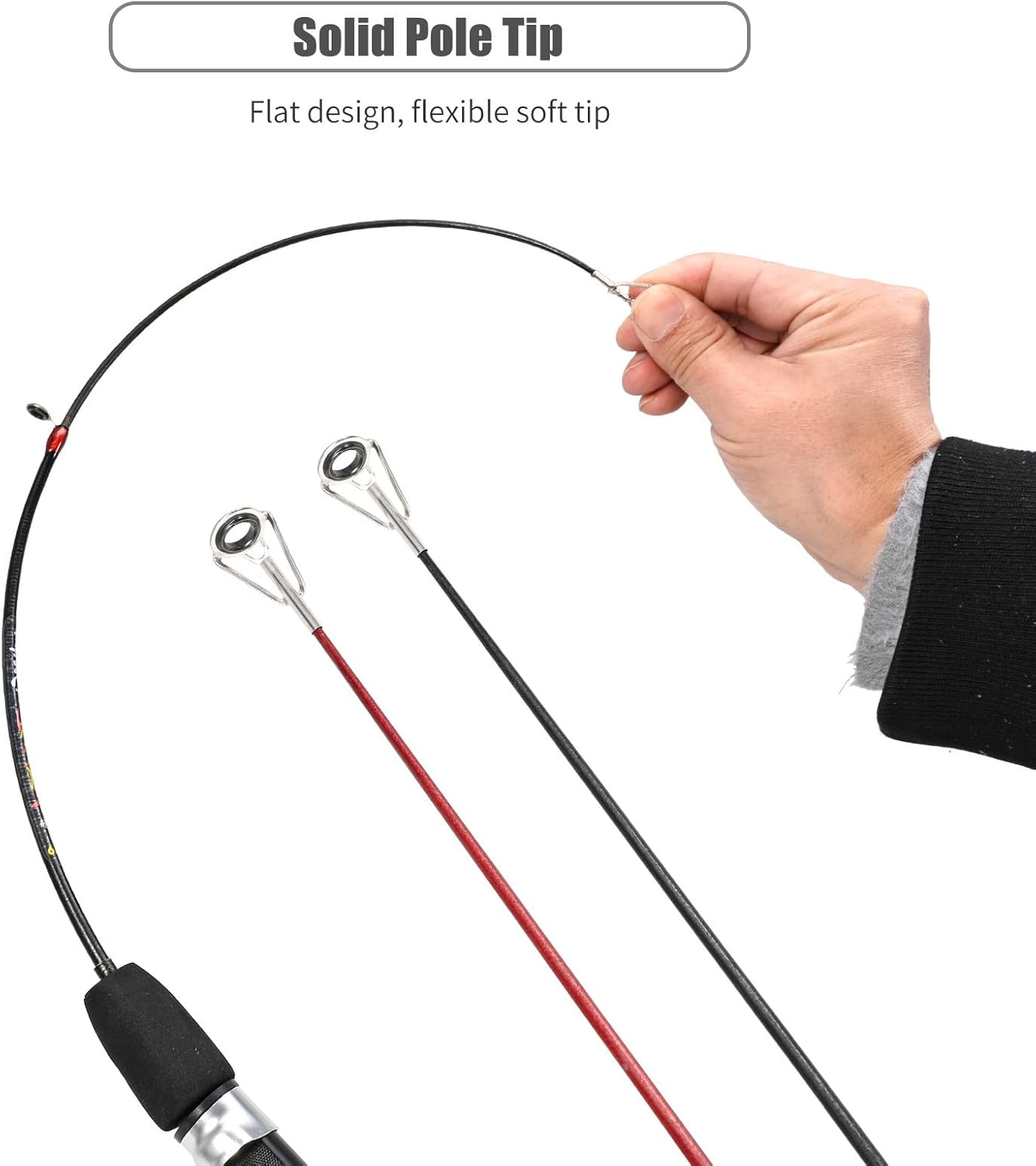 1 Set Fishing Rod with Fishing Reel Short Portable Winter Outdoor Ice