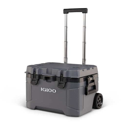 Igloo Trailmate 52Qt Wheeled Cooler, Insulated Hard Shell Ice Chest, Carbonite