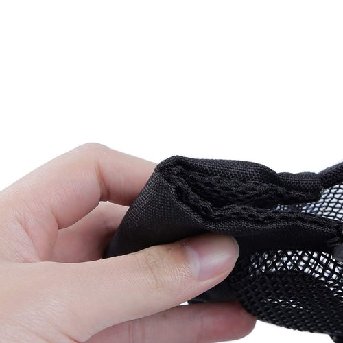 AOUTACC Airsoft Mesh Mask, Half Face Mesh Masks with Ear Protection for CS/Hunting/Paintball/Shooting (Mesh Ear, BK)