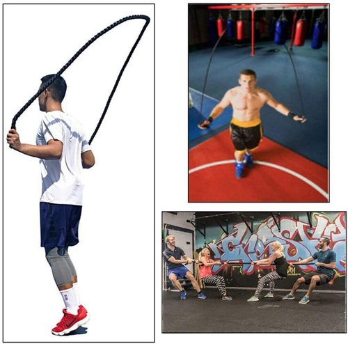 Heavy Jump Rope Skipping Rope Workout Battle Ropes for Men Women Total Body Workouts Power Training Improve Strength Building Muscle