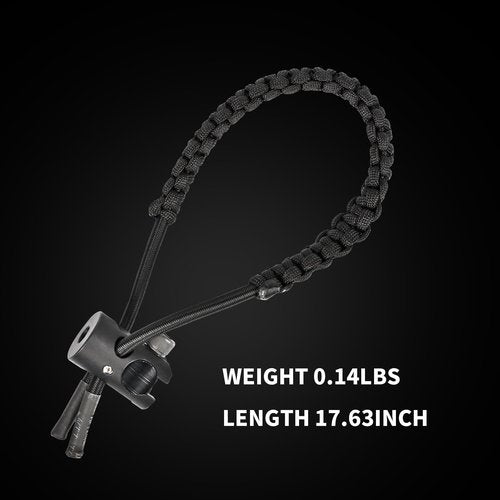 SPG Archery Bow Wrist Sling - Bow Wrist Strap with Stabilizer Quick Disconnect, Compound Bow Wrist Sling Adjustable Bow Strap for Recurve Compound Bow Hunting Targeting Accessories (Black)