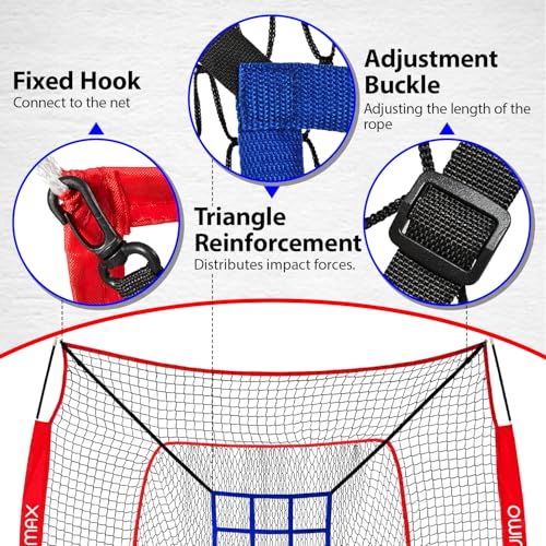 7x7 ft Baseball Softball Practice Net with Detachable Frame for Batting Hitting Pitching
