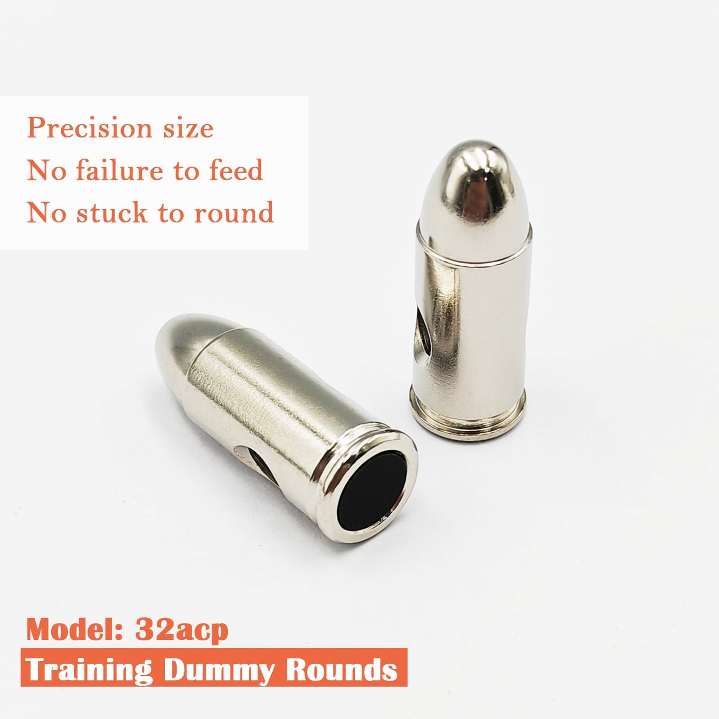 Bayattoo 32 ACP Steel Safety Practice Rounds Action Trainer 7.65×17mm Dummy Round Dry Fire Training Snap Cap (12pk)