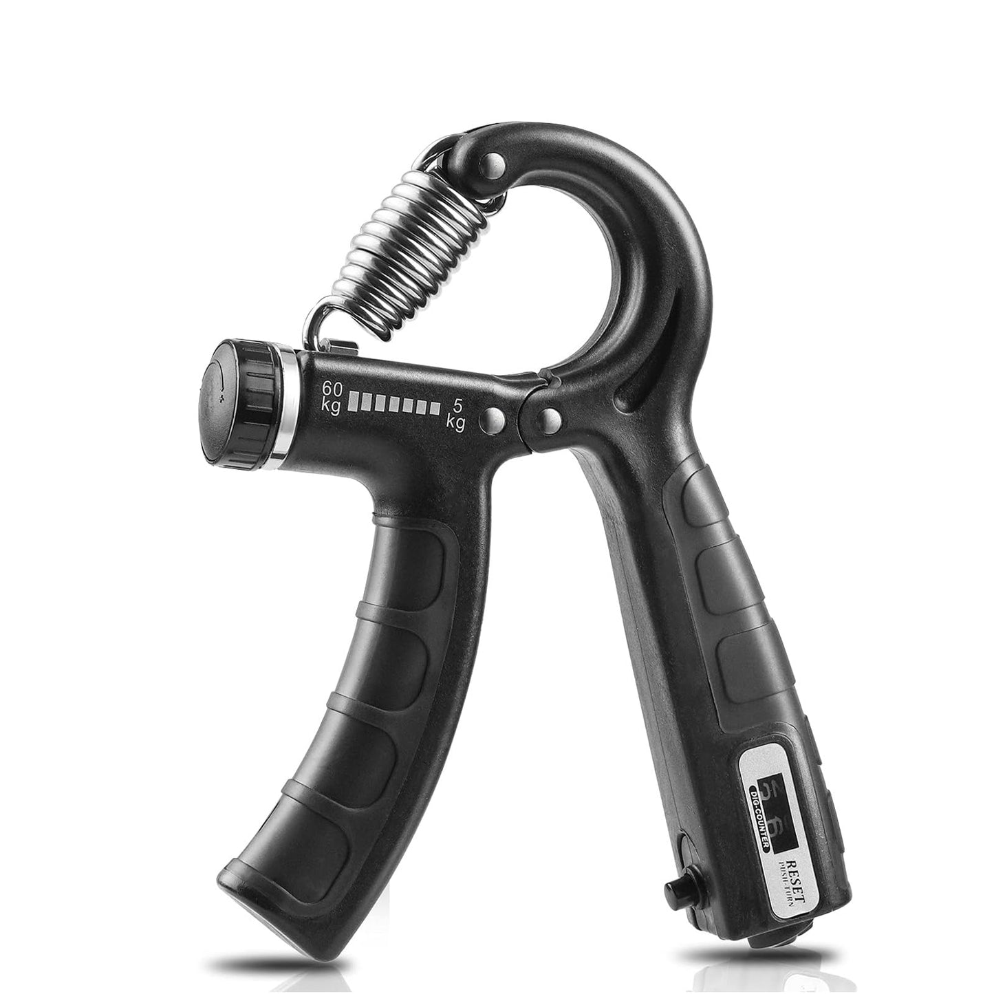 AgiliQ Grip Strength Trainer with Counter, Hand Grip Strengthener, Adjustable Resistance 11-132Lbs (5-60kg), Hand Grip Exerciser Strengthener Hand Exerciser for Muscle Building and Injury Recover (Black)