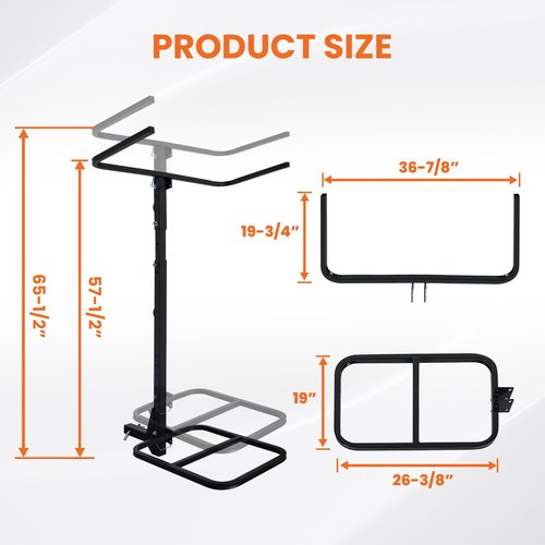 RV Hitch Mount Kayak Rack Fits up to 12' Kayaks Vertical Standing Kayak Carrier 2'' Hitch Receiver 150LBS for RV Truck SUV