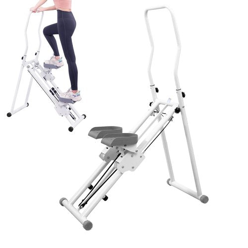 Vertical Climber,Portable Step Machine with Handlebar - Step Fitness Machines with Adjustable Pedals, Compact Stair Machine for Workout